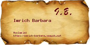 Imrich Barbara névjegykártya